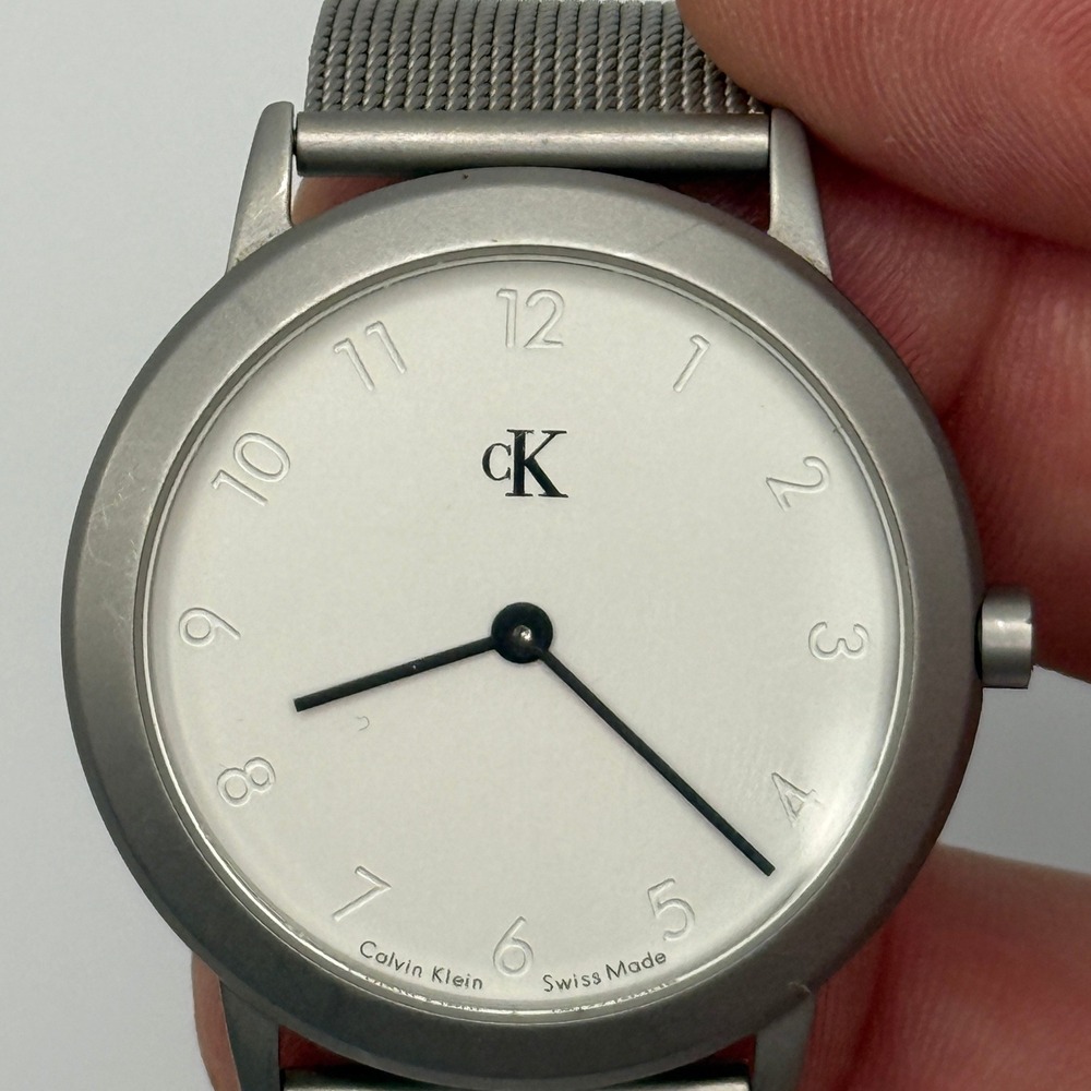 Calvin Klein Men K3111 Fashion Silver Milanese Band Quartz 35mm Watch 7 3/4"